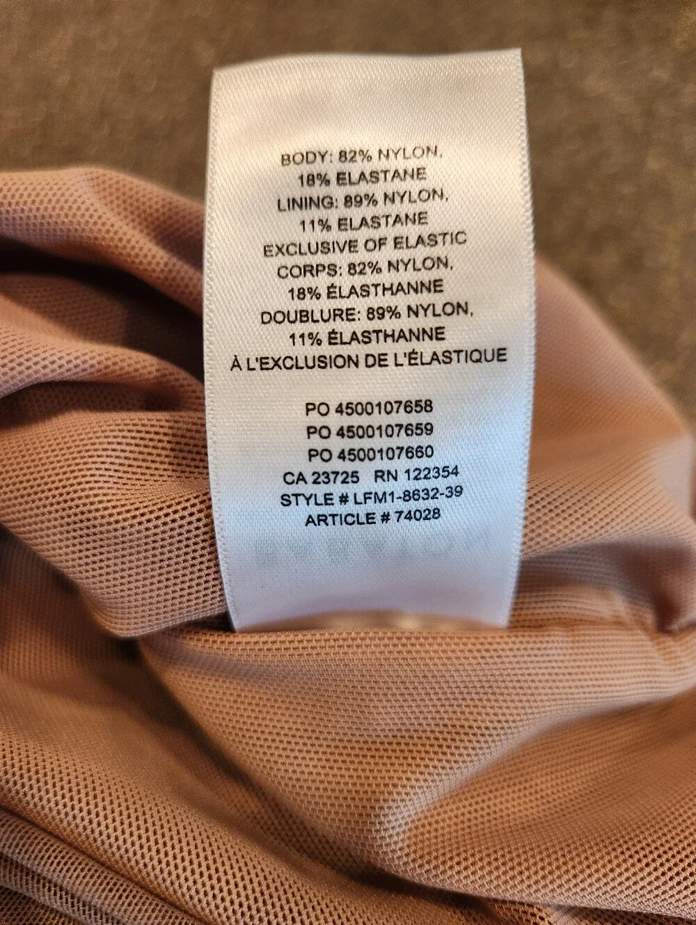 Aritzia Babaton Fabian Luxor Ruched Bodycon Dress Tan/Clay Mask Size 6 Mesh - Picture 12 of 12